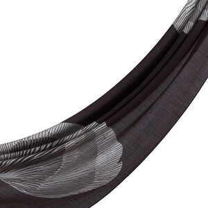Black Silver Silk Tree Pattern Tencel Scarf - Thumbnail