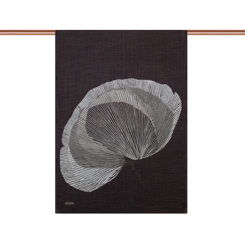 Black Silver Silk Tree Pattern Tencel Scarf