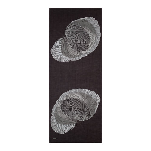 Black Silver Silk Tree Pattern Tencel Scarf