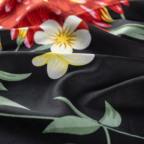 Black Siona Print Silk Shawl Black Siona Print Silk Shawl