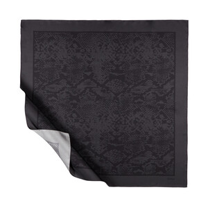 Black Snake Print Silk Twill Scarf - Thumbnail