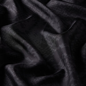 Black Snake Print Silk Twill Scarf - Thumbnail