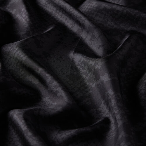 Black Snake Print Silk Twill Scarf