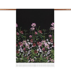 ipekevi - Black Spring Cascade Print Silk Scarf (1)
