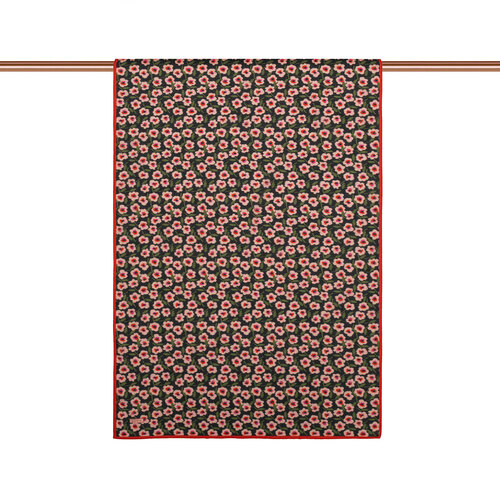 Black Spring Flowers Cotton Scarf