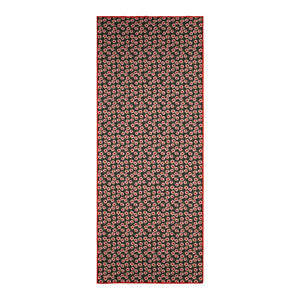 Black Spring Flowers Cotton Scarf - Thumbnail