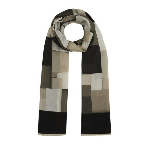 Black Stone Lego Print Cotton Scarf 