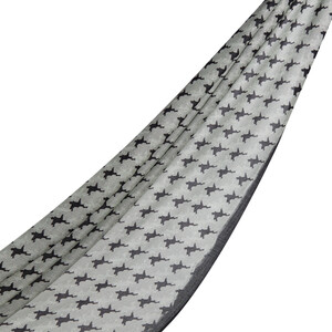 Black Stylized Houndstooth Patterned Scarf - Thumbnail
