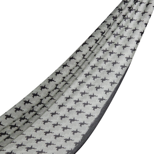 Black Stylized Houndstooth Patterned Scarf