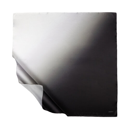 Black White Gradient Satin Silk Scarf