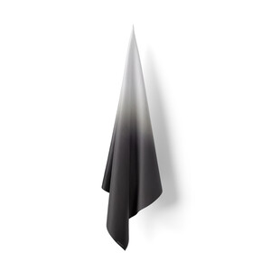 Black White Gradient Satin Silk Scarf - Thumbnail