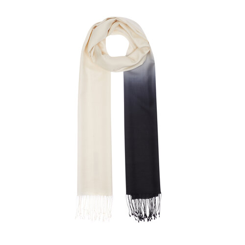 Black White Gradient Silk Scarf