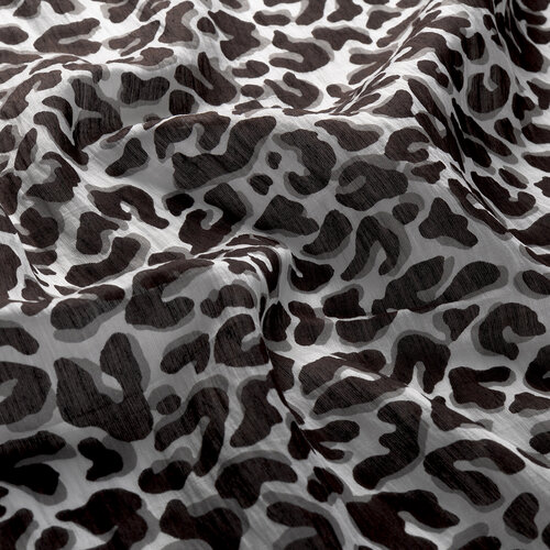 Black White Leopar Print Tencel Scarf