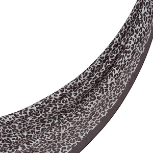 Black White Leopar Print Tencel Scarf - Thumbnail