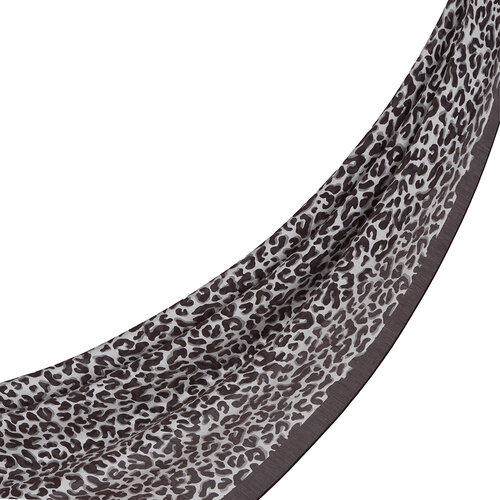 Black White Leopar Print Tencel Scarf