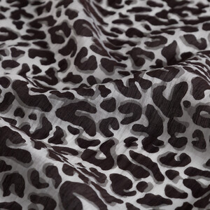 Black White Leopar Print Tencel Scarf - Thumbnail