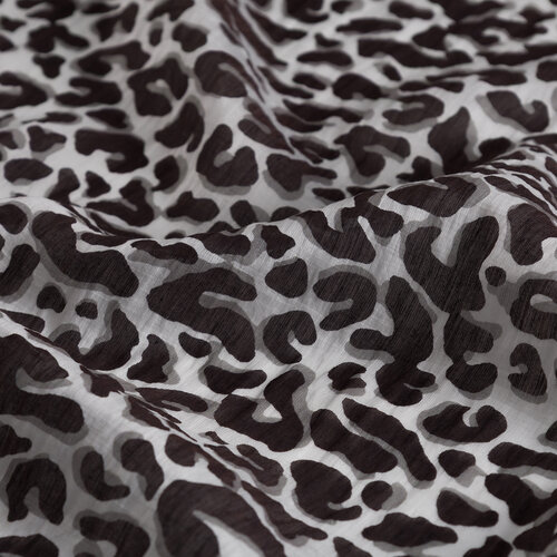 Black White Leopar Print Tencel Scarf