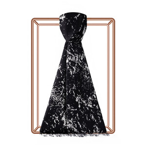 ipekevi - Black White Marble Print Silk Scarf