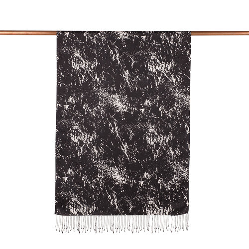 Black White Marble Print Silk Scarf