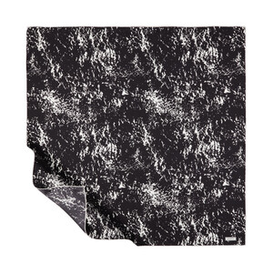 Black White Marble Print Silk Twill Scarf - Thumbnail