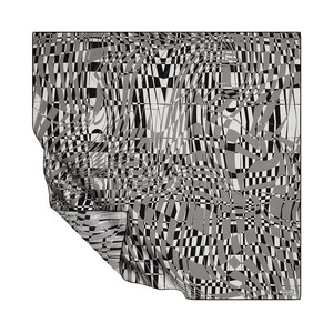Black White Metropolis Twill Silk Scarf - Thumbnail