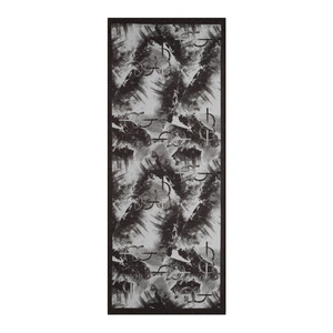 Black White Mono Brush Print Tencel Scarf - Thumbnail