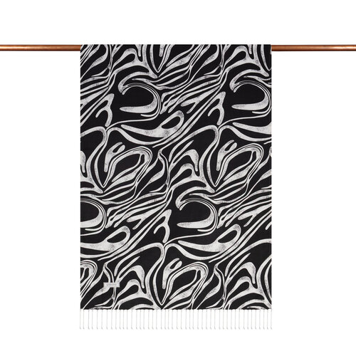 Black White Ocean Breeze Pattern Silk Scarf 