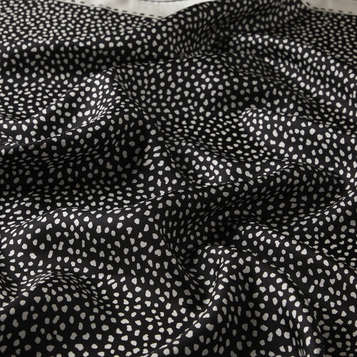 Black White Polka-Dot Twill Silk Scarf