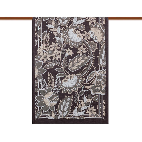 Black White Royal Ivy Pattern Tencel Scarf