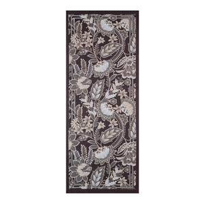 Black White Royal Ivy Pattern Tencel Scarf - Thumbnail