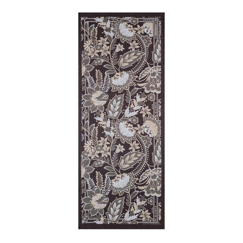 Black White Royal Ivy Pattern Tencel Scarf