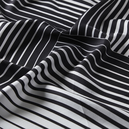 Black White Scan Print Silk Twill Scarf