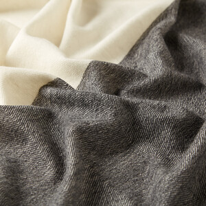 Black White Wool Scarf - Thumbnail