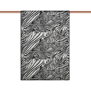 ipekevi - Black White Zebra Print Cotton Scarf (1)