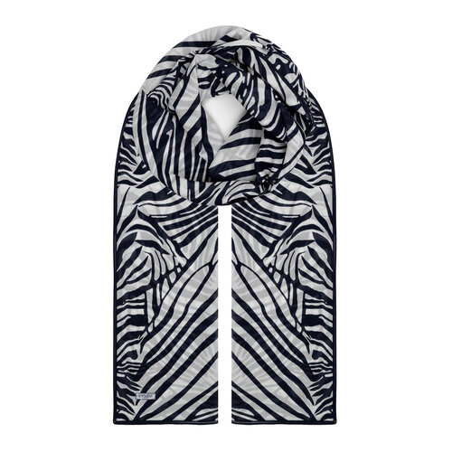 Black White Zebra Print Cotton Scarf