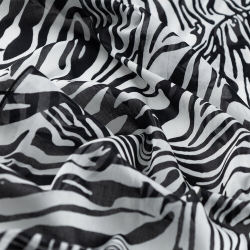 Black White Zebra Print Cotton Scarf