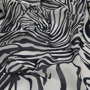ipekevi - Black White Zebra Print Cotton Scarf (1)