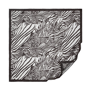 Black White Zebra Print Tencel Scarf - Thumbnail