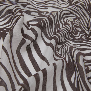 Black White Zebra Print Tencel Scarf - Thumbnail