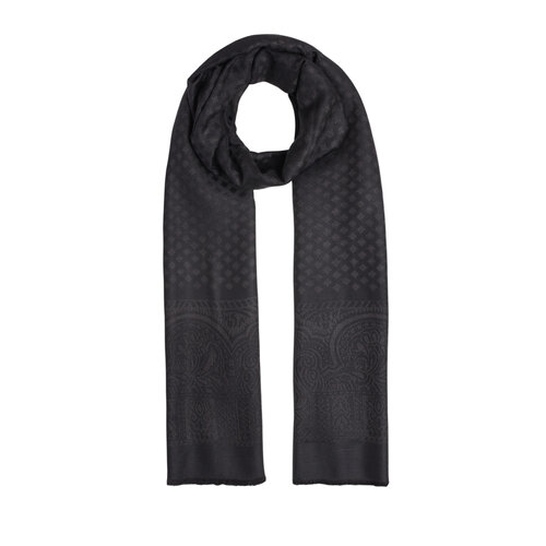 Black Wool Silk Scarf