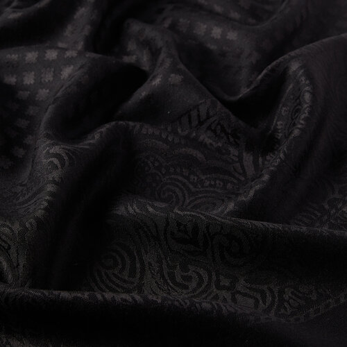 Black Wool Silk Scarf