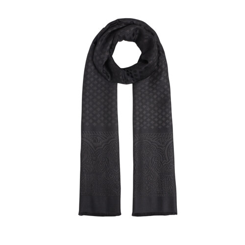 Black Wool Silk Scarf