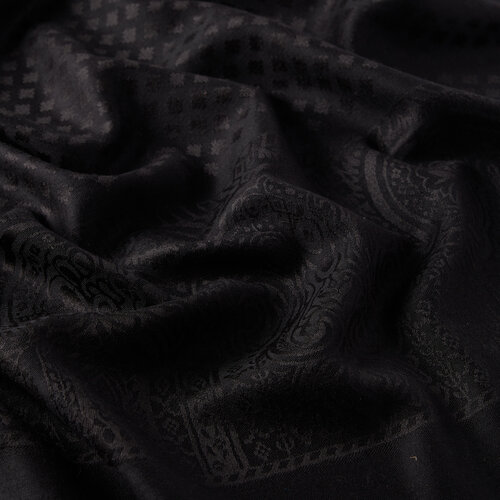 Black Wool Silk Scarf