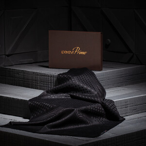 Black Wool Silk Scarf - Thumbnail