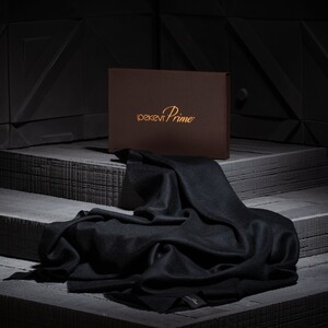 ipekevi - Black Wool Silk Scarf