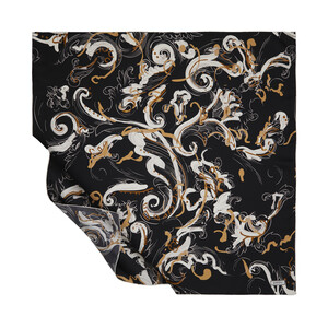 Black Yellow Breeze Twill Silk Scarf - Thumbnail