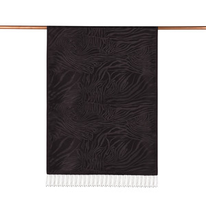 ipekevi - Black Zebra Jacquard Silk Scarf (1)