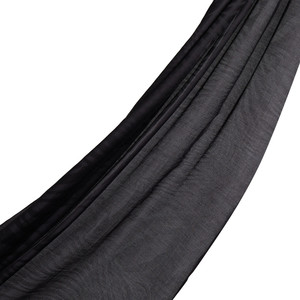 Black Zebra Print Cotton Silk Scarf - Thumbnail