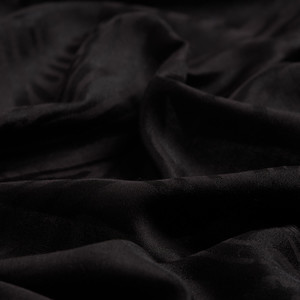 Black Zebra Print Cotton Silk Scarf - Thumbnail