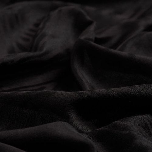 Black Zebra Print Cotton Silk Scarf